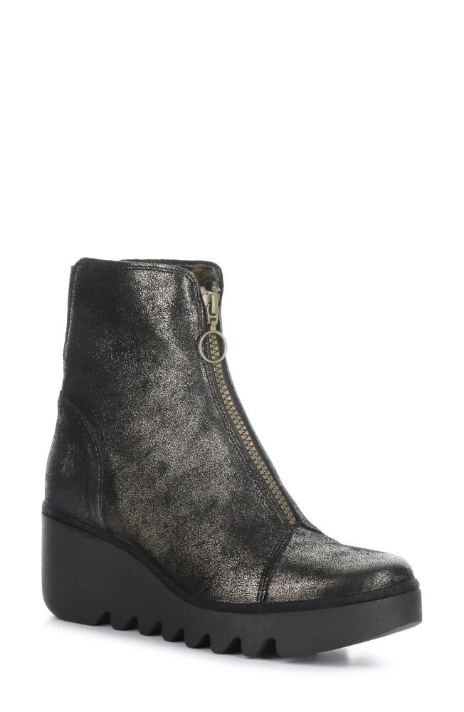 Fly London Boce Wedge Bootie in Graphite Cover