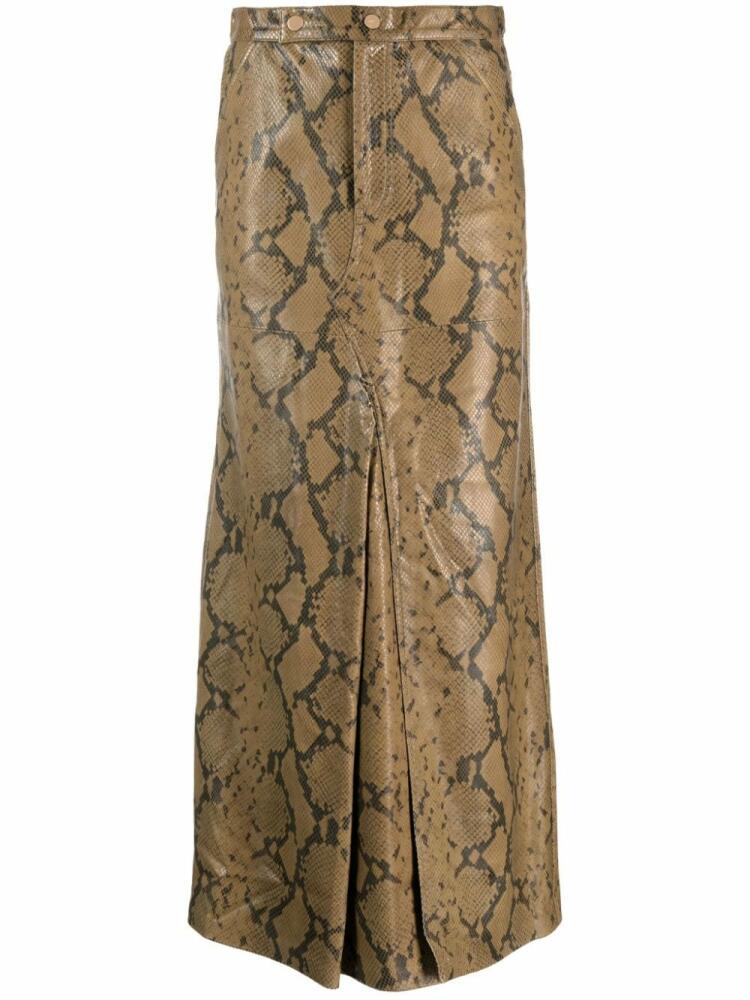 Dorothee Schumacher snakeskin-effect leather long skirt - Neutrals Cover