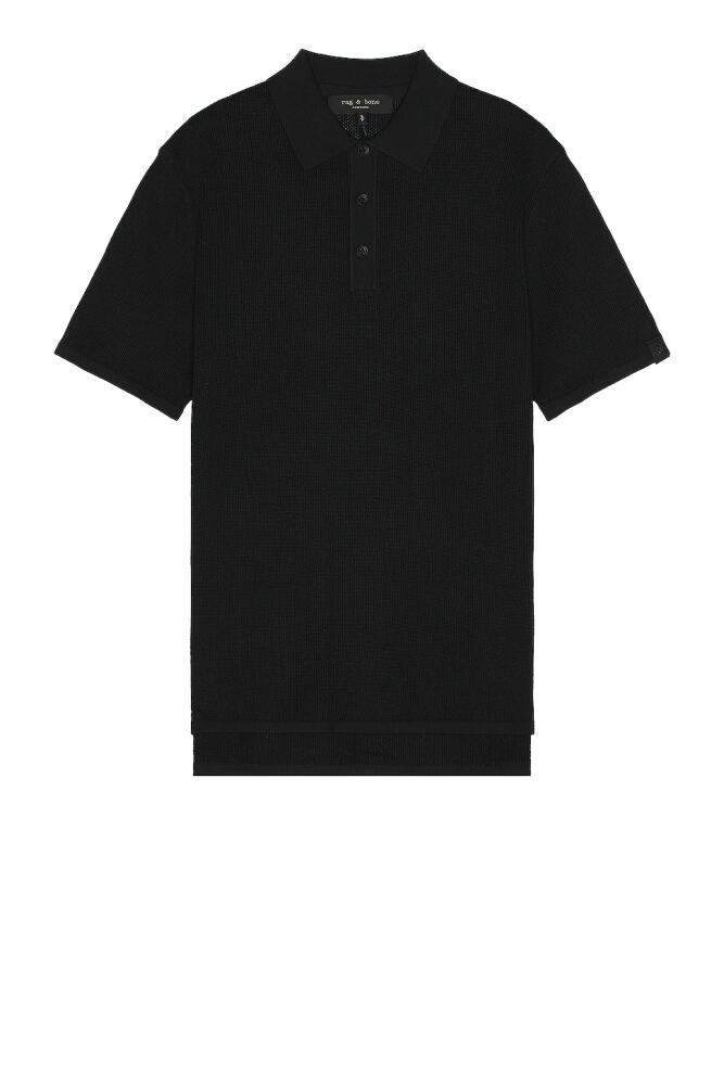 Rag & Bone Harvey Knit Polo in Black Cover