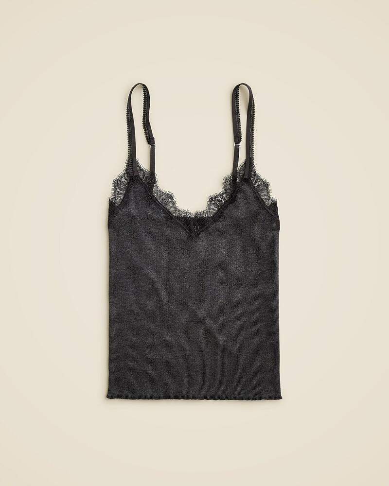 J.Crew Fine rib lace-trim tank top Cover