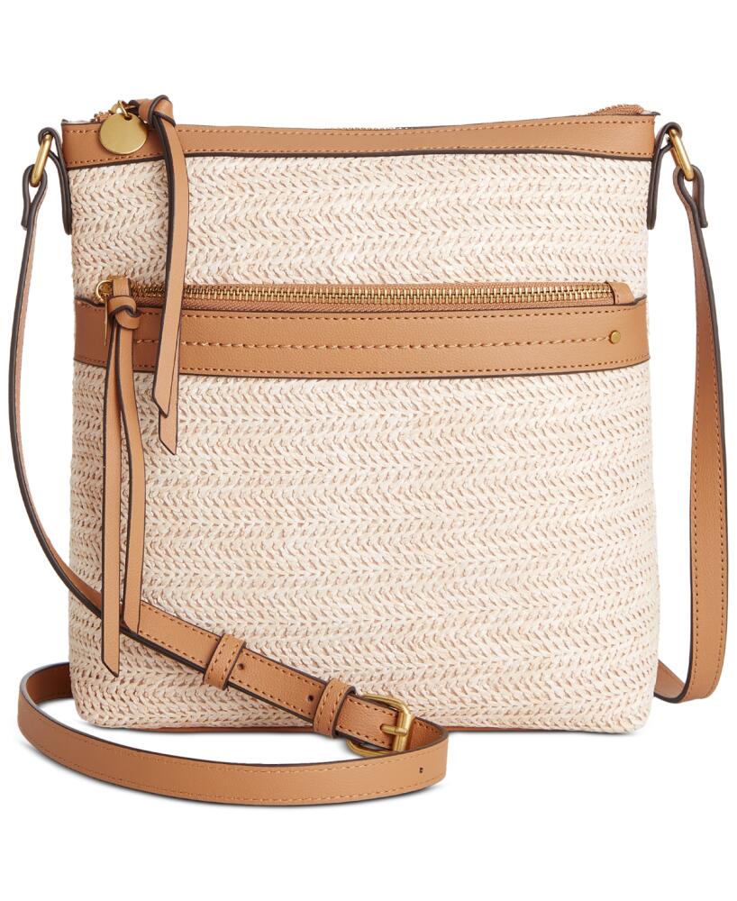 Style & Co Straw North South Crossbody Bag, Created for Macy's - Natural Cover