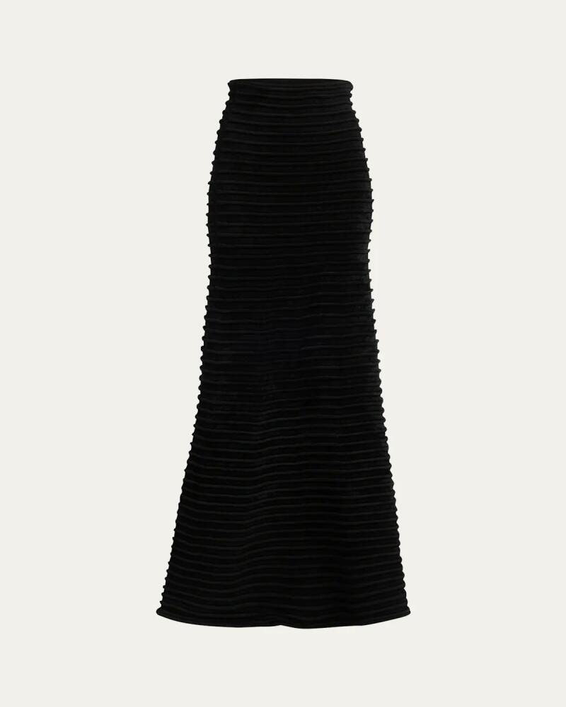 Giorgio Armani Textured Ribbed Ottoman Maxi Skirt Cover