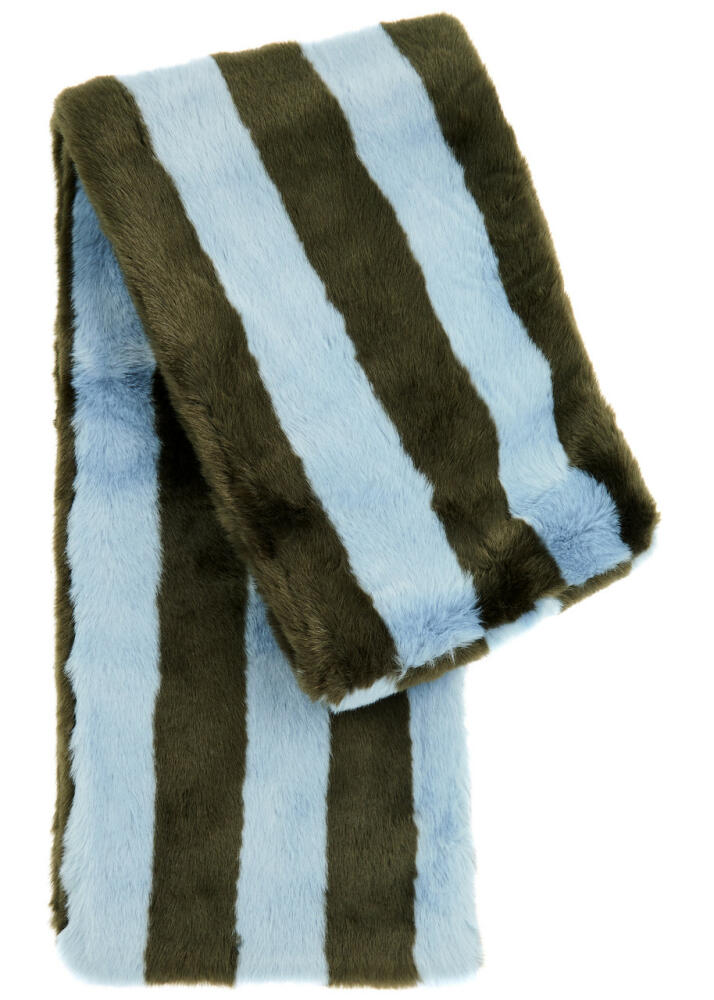 Jakke Ophelia Striped Faux fur Scarf - Blue Cover