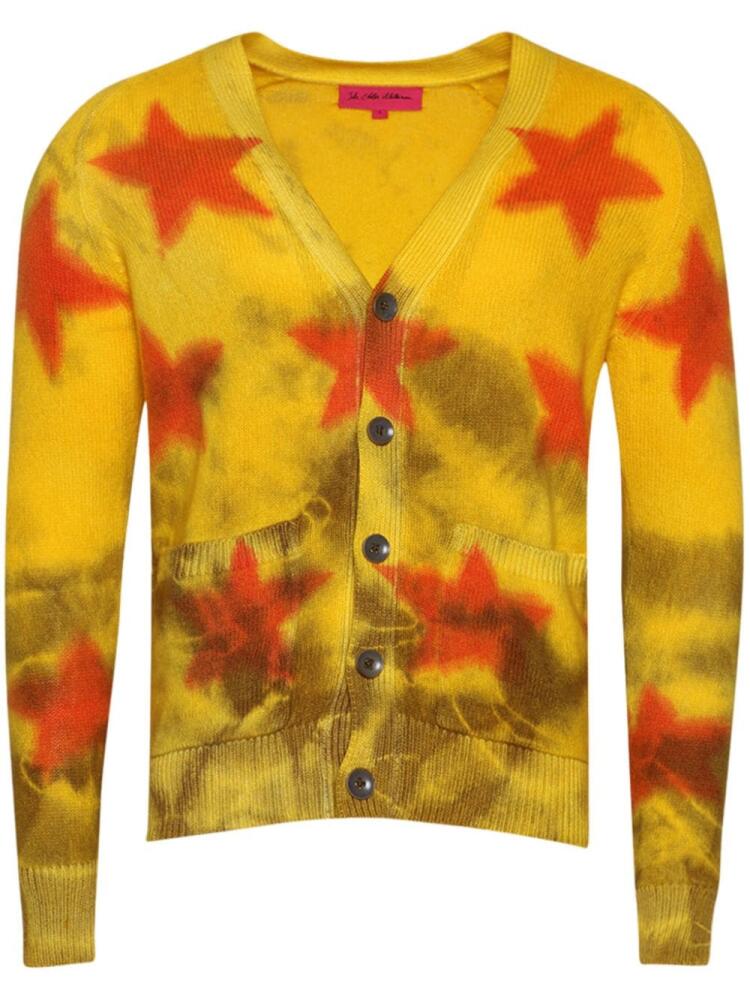 The Elder Statesman Star sprayed cardigan - Yellow Cover