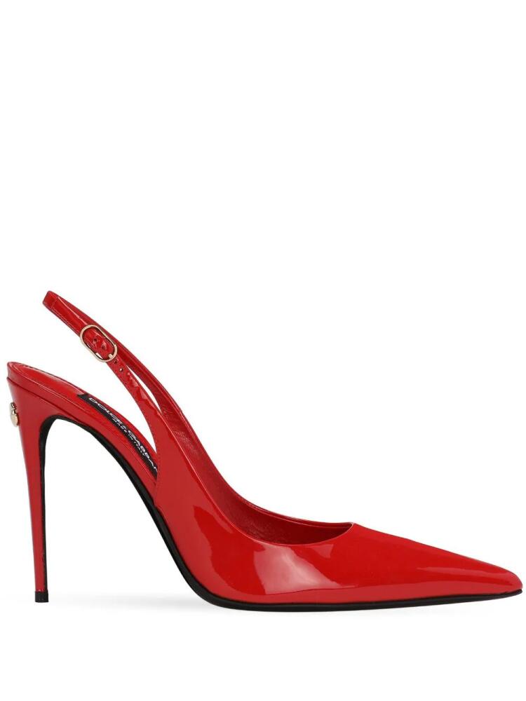 Dolce & Gabbana patent-finish leather pumps - Red Cover