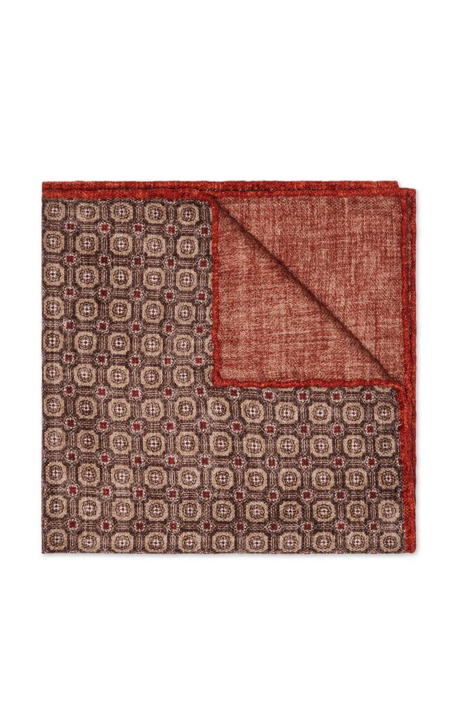 Brunello Cucinelli Silk pocket square with pattern in Orange Cover