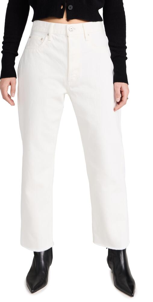 MOUSSY VINTAGE Robco Wide Straight Cropped White Jeans White Cover