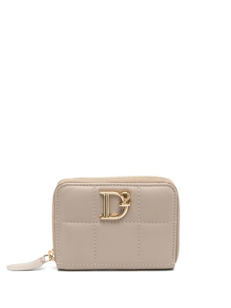 DSQUARED2 logo-plaque zip-around wallet - Neutrals Cover