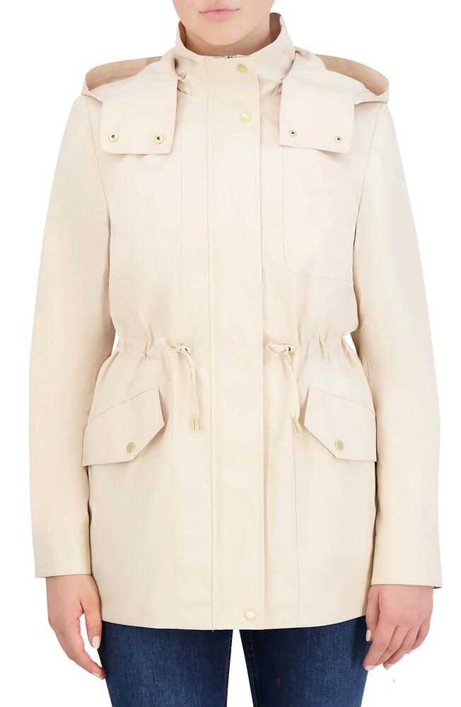 Cole Haan Short Rain Jacket in Eggshell Cover