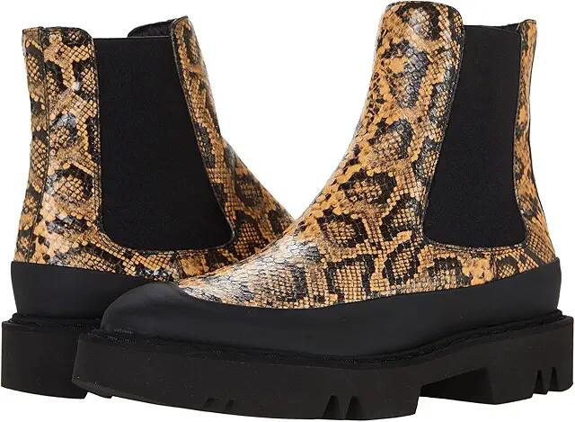 Aquatalia Holly (Caramel/Black Snake Print/Elastic) Women's Dress Zip Boots Cover