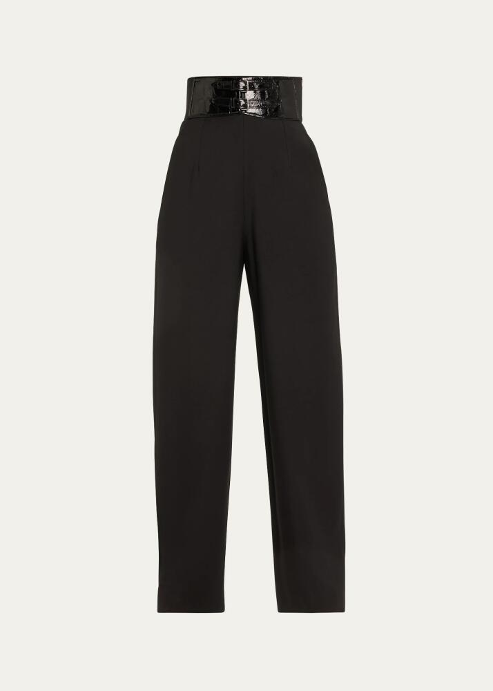 ALAIA High-Rise Belted Trousers Cover