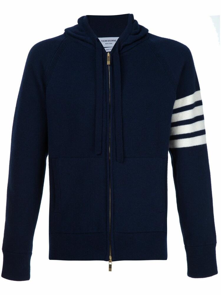 Thom Browne knitted zip hoodie - Blue Cover