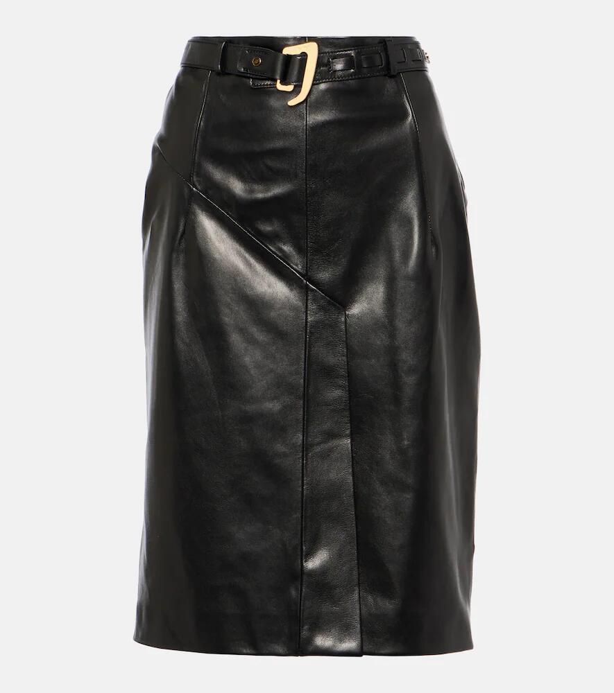 Tom Ford Belted leather midi skirt Cover