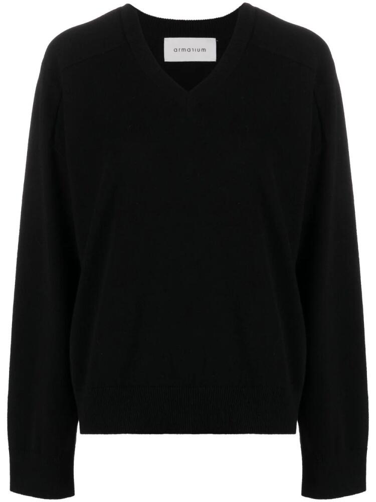 ARMARIUM V-neck knitted jumper - Black Cover