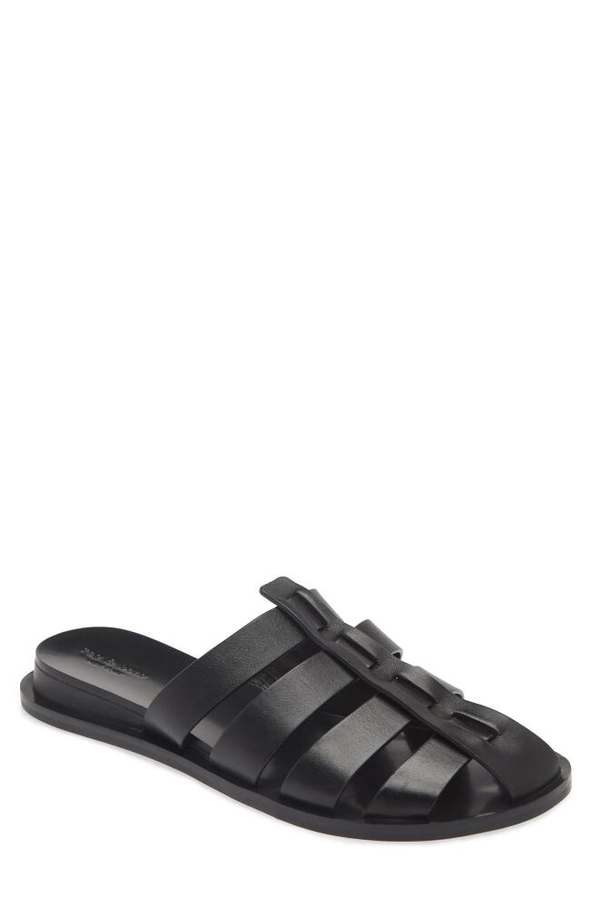 rag & bone Beau Fisherman Slide Sandal in Black Leather Cover