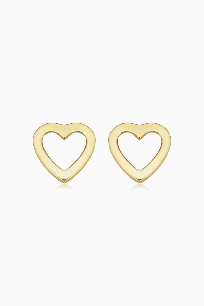 Oradina 14K Yellow Gold Open Your Heart Studs Cover