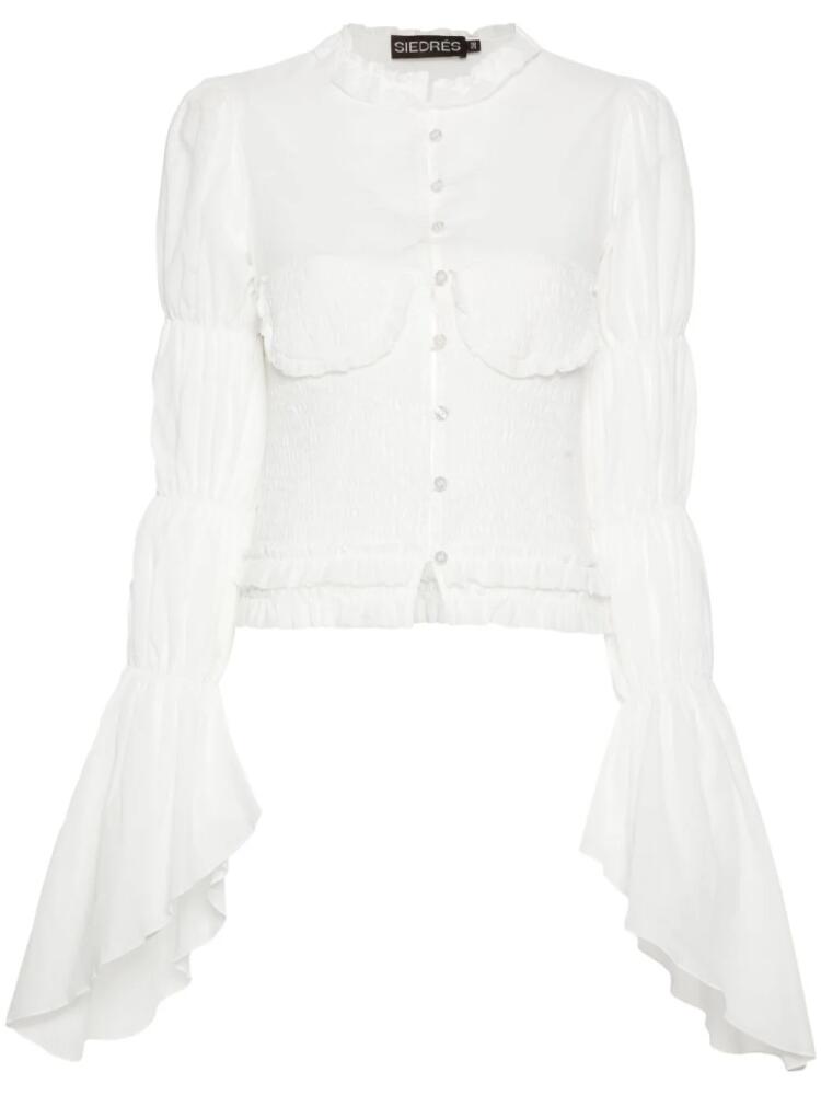 SIEDRES Melly smocked blouse - White Cover