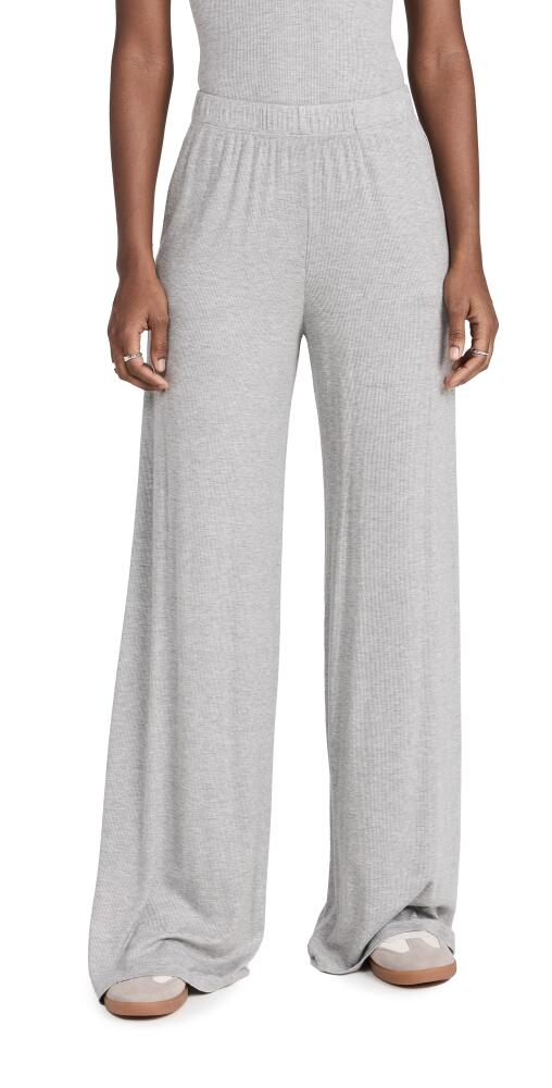 SPRWMN Rib Wide Leg Pants Heather Grey Cover