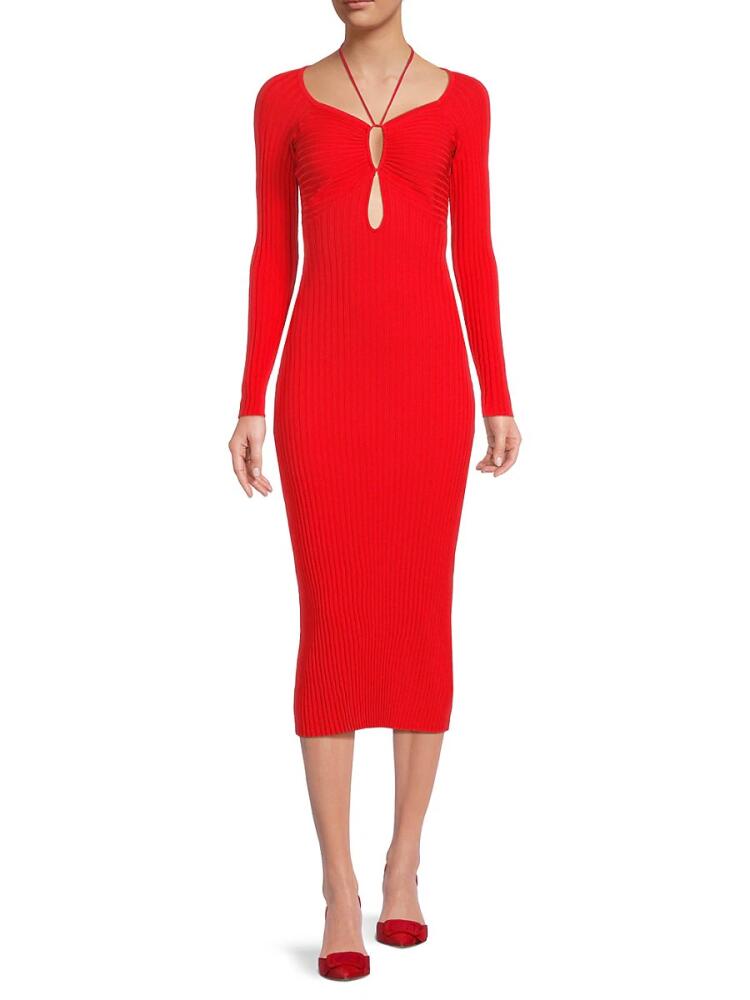 Solid & Striped Women's The Lisa Midi Bodycon Dress - Fiery Red Cover