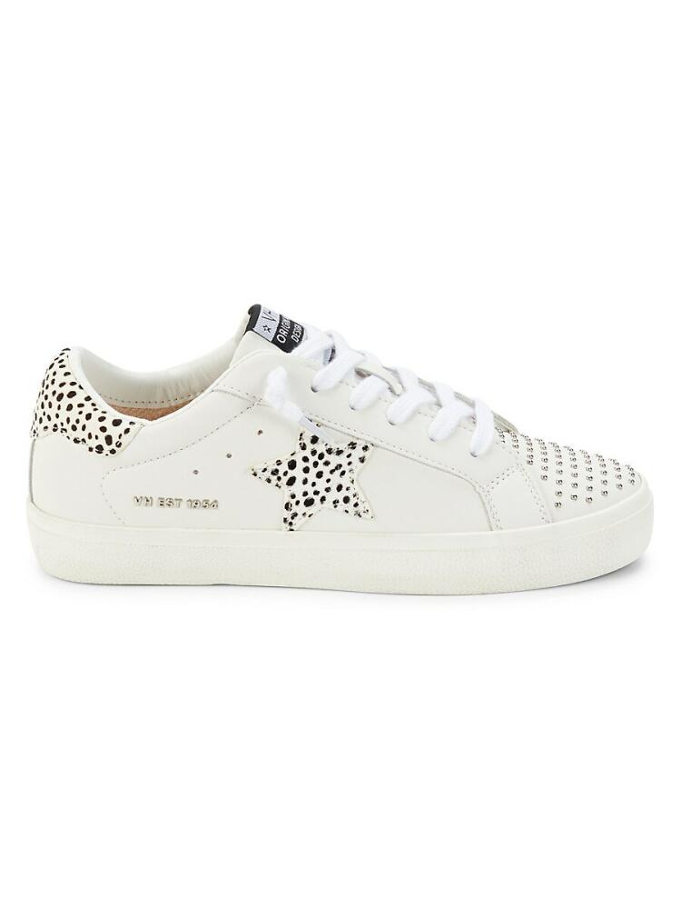 Vintage Havana Women's Star Studded Calf Hair Lined Sneakers - White Multi Cover