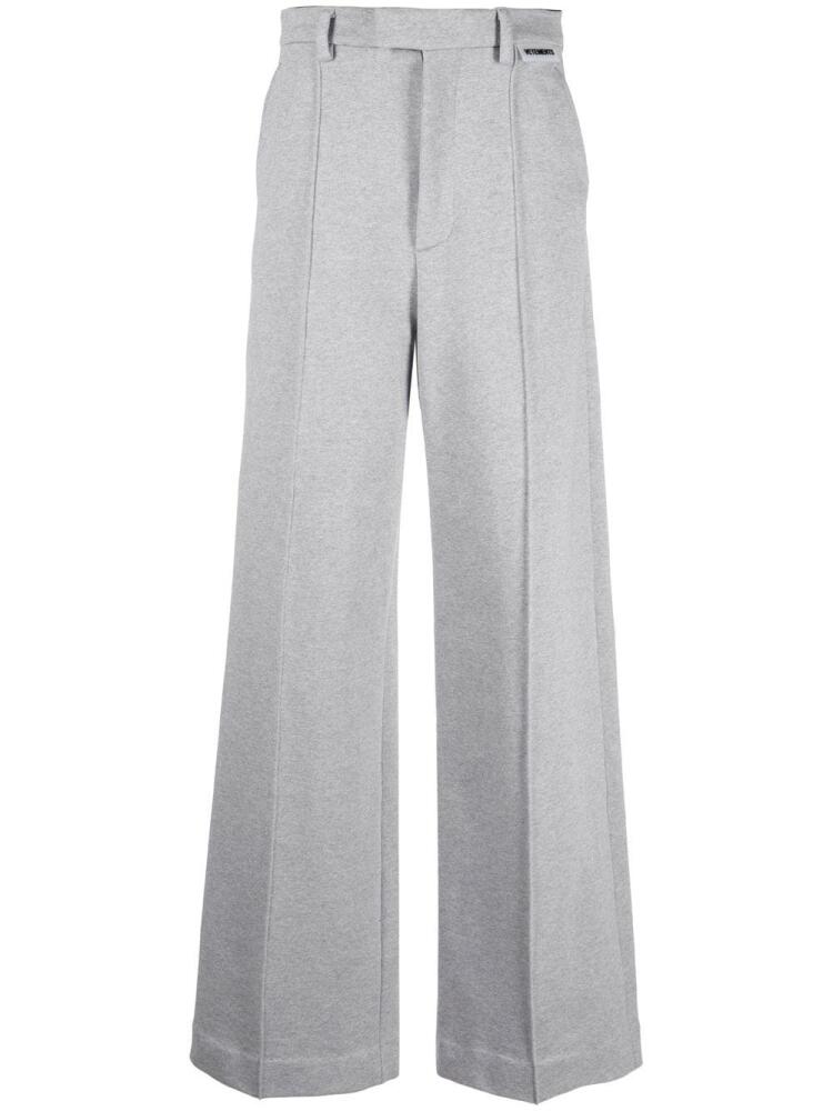 VETEMENTS Molton tailored track pants - Grey Cover