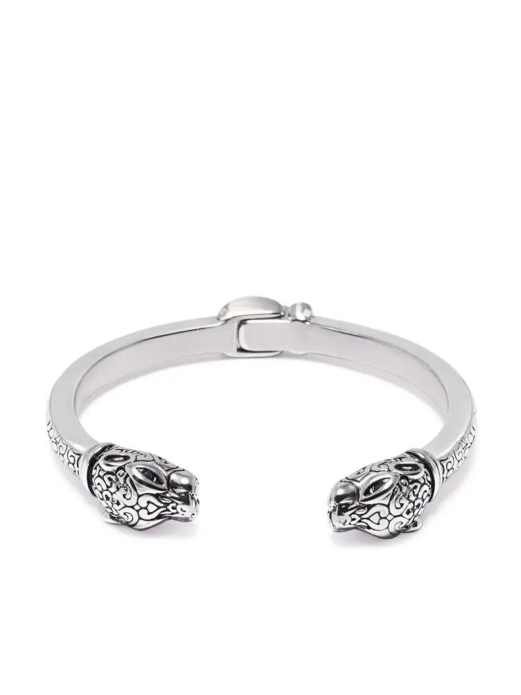 Nialaya Jewelry panther engraved bangle bracelet - Silver Cover