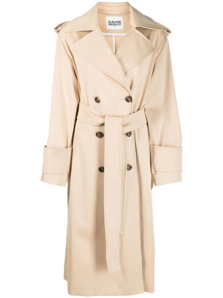 Claudie Pierlot double-breasted cotton trenchcoat - Neutrals Cover