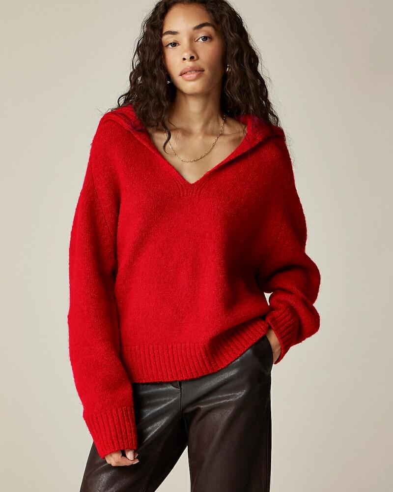 J.Crew Johnny-collar sweater with ribbed trim Cover