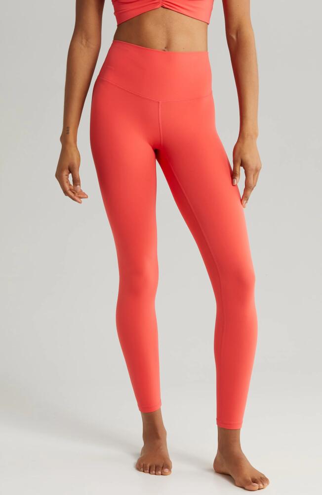 zella Studio Luxe High Waist 7/8 Leggings in Red Cayenne Cover