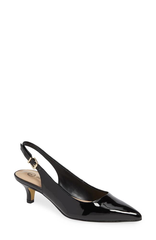 Bella Vita Scarlette Kitten Heel Slingback Pump in Black Patent Cover