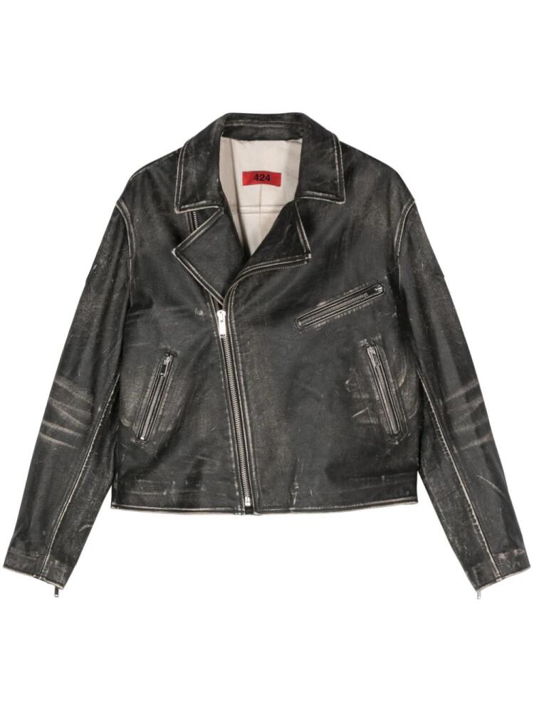 424 leather biker jacket - Black Cover