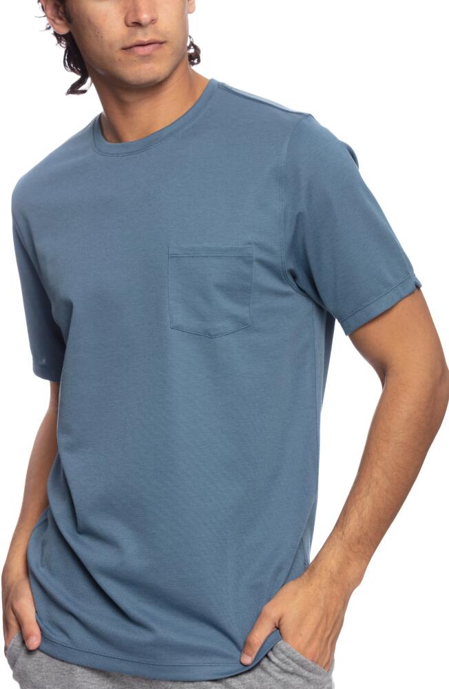 Fundamental Coast Westport Pocket Crewneck T-Shirt in Ocean Cover