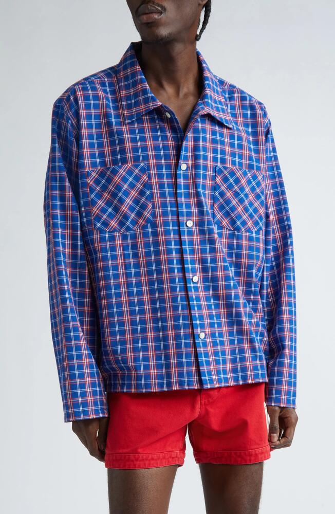 STOCKHOLM SURFBOARD CLUB Club Plaid Button-Up Shirt in Blue Cover