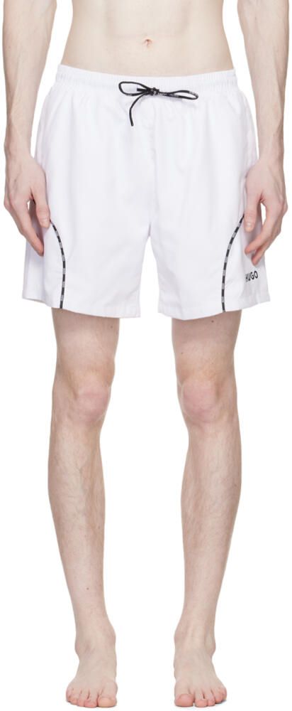 Hugo White Race Swim Shorts Cover