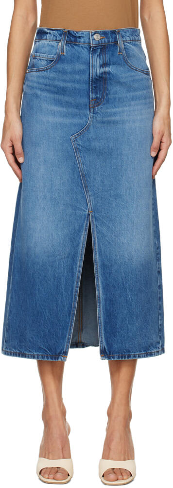 FRAME Blue 'The Midaxi' Denim Midi Skirt Cover