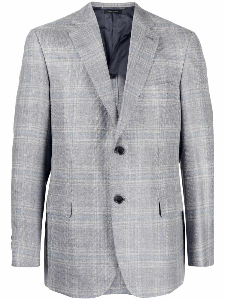 Brioni plaid check-pattern blazer - Grey Cover