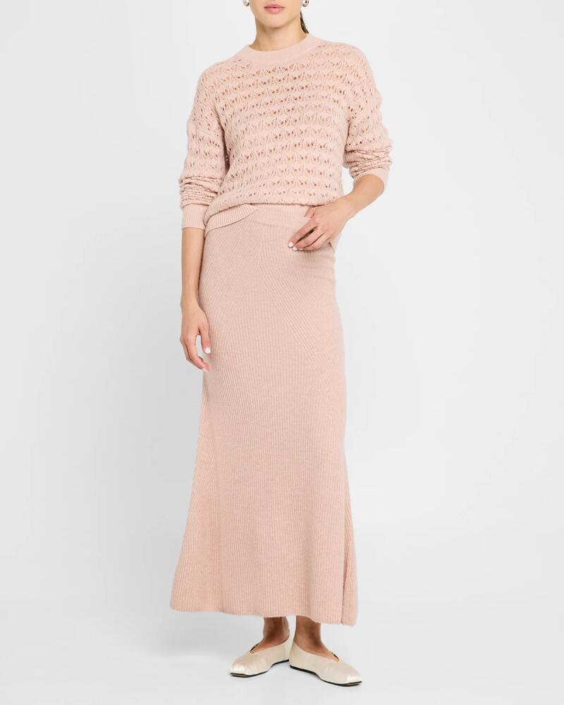 Naadam Ribbed Wool-Cashmere Midi Skirt Cover