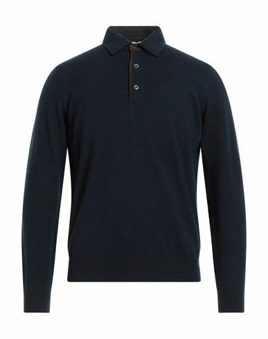 Della Ciana Man Sweater Midnight blue Cashmere, Ovine leather Cover