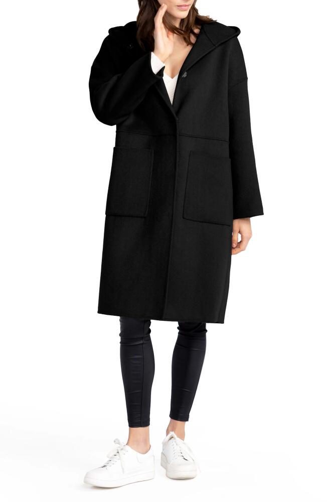 Belle & Bloom Sunday Morning Hooded Wool Blend Coat in Black Cover