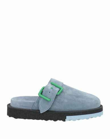 Off-white Man Mules & Clogs Slate blue Soft Leather Cover