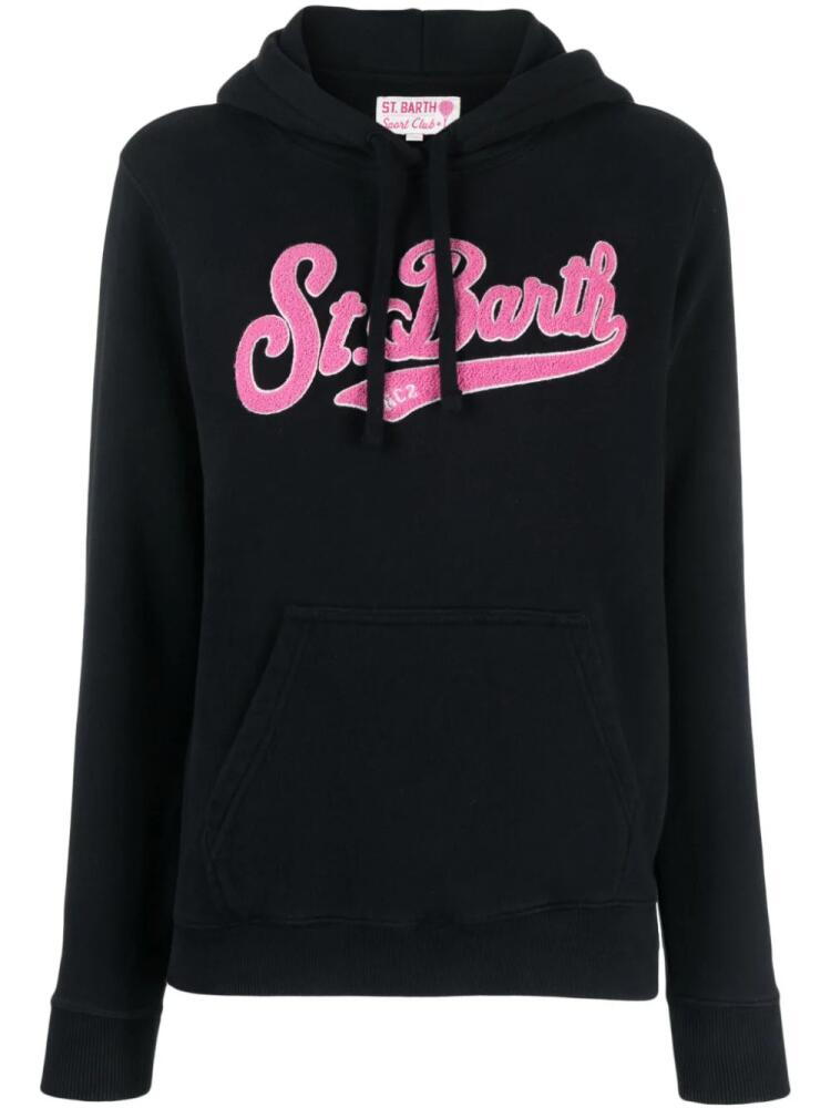 MC2 Saint Barth logo-patch cotton hoodie - Black Cover