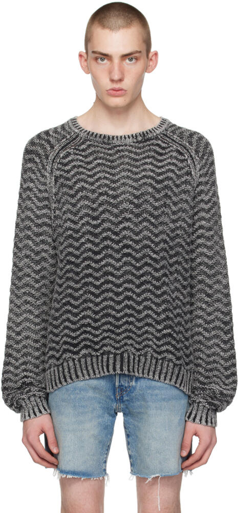 GUESS USA Gray Herringbone Sweater Cover