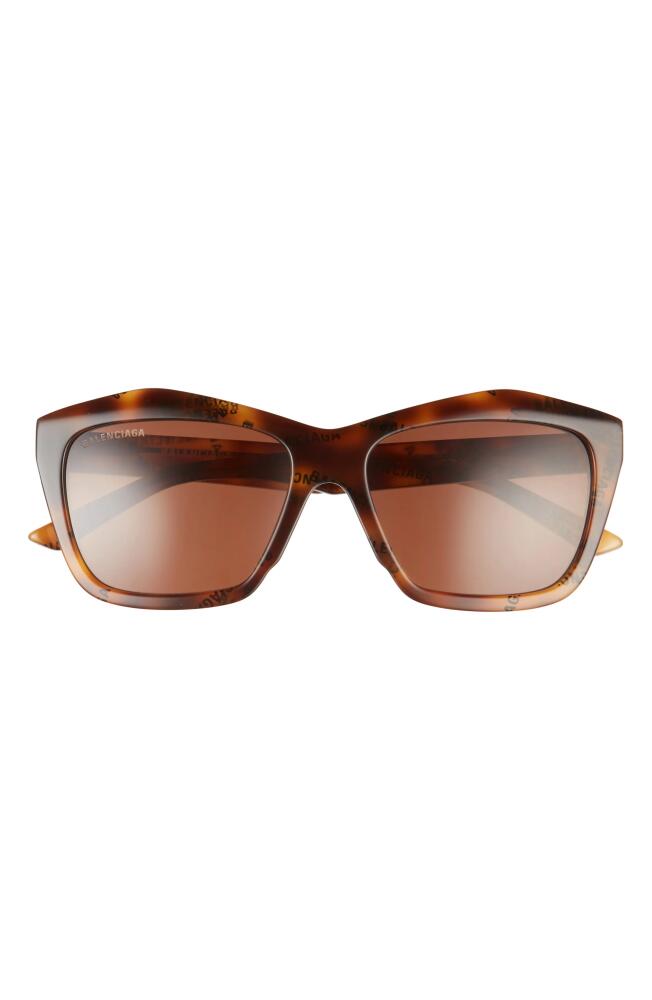 Balenciaga 57mm Rectangle Sunglasses in Havana Cover