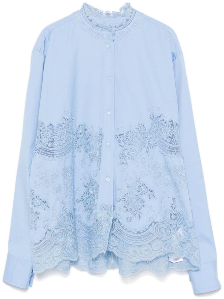 Ermanno Scervino lace-appliqué blouse - Blue Cover