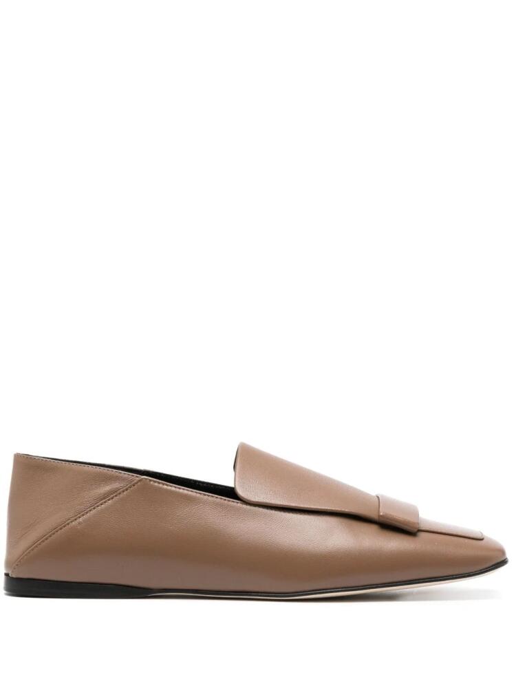 Sergio Rossi square-toe leather loafers - Brown Cover