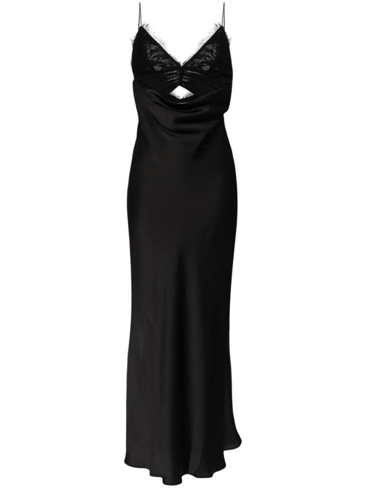 MISHA layered silk maxi dress - Black Cover