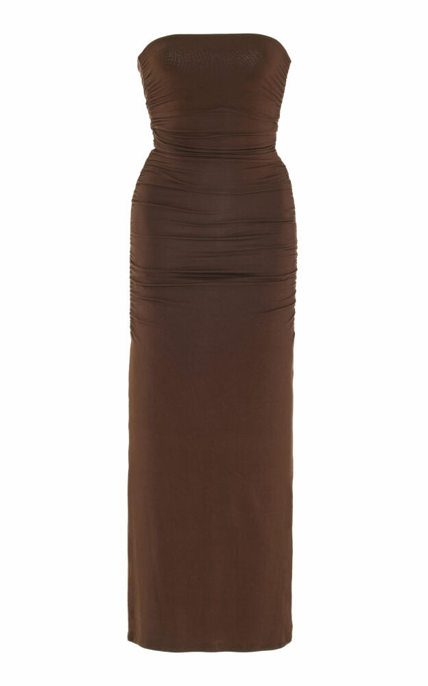 Posse - Exclusive Isabela Strapless Jersey Maxi Dress - Brown Cover