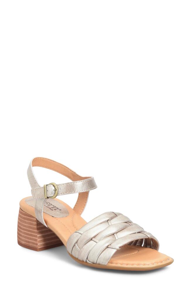 Børn Shonie Ankle Strap Sandal in Light Gold Metallic Cover