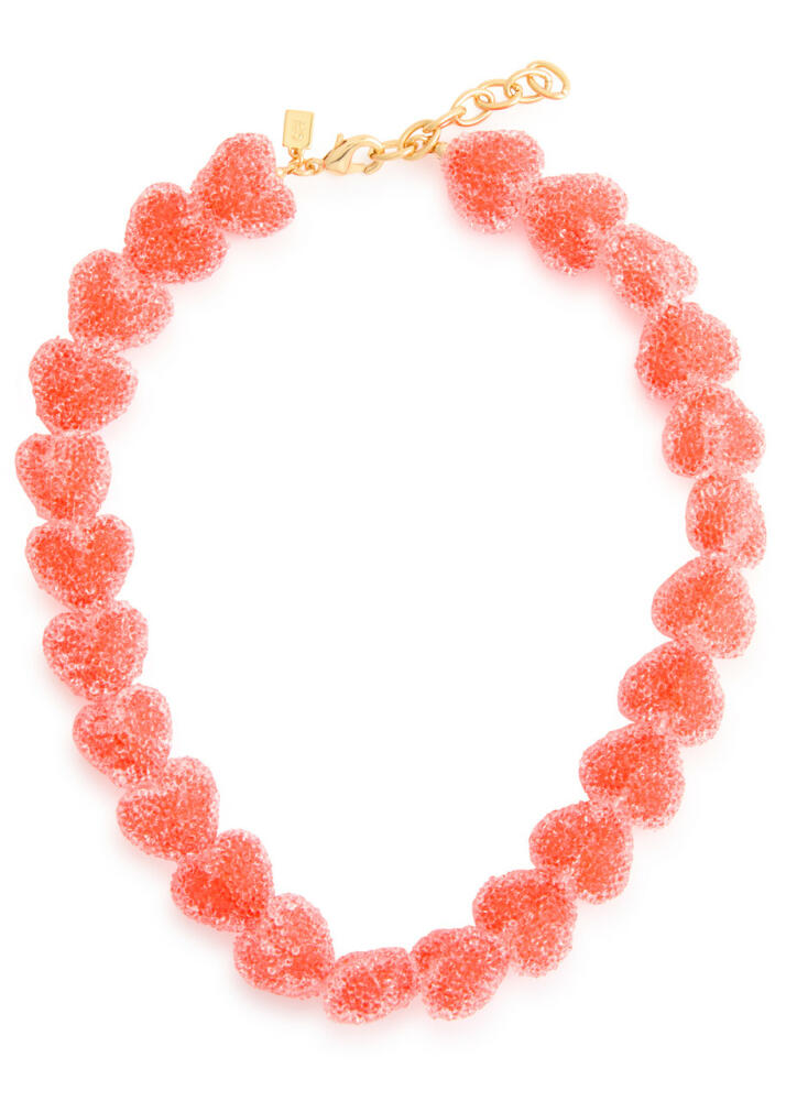 Crystal Haze Jelly Heart 18kt Gold-plated Necklace - Red Cover