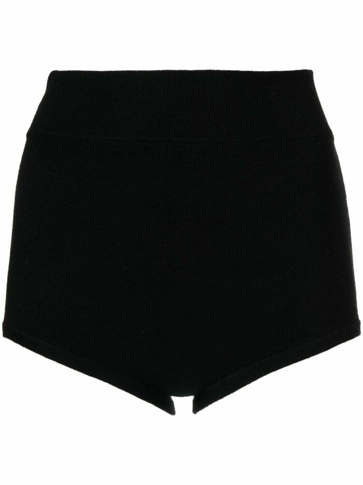 Cashmere In Love Felix knitted logo-patch shorts - Black Cover